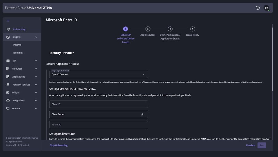 Extreme UZTNA Integration Entra-id