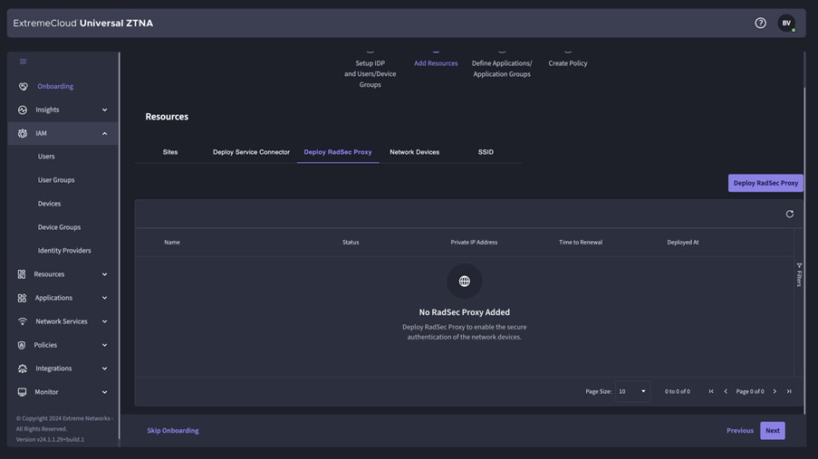 Extreme Universal ZTNA installation Radsec