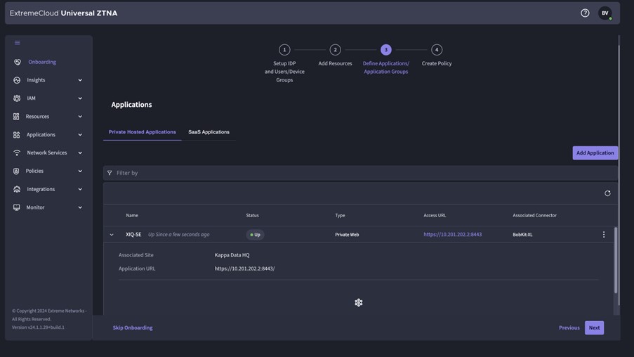 Extreme Universal ZTNA adding application and monitoring